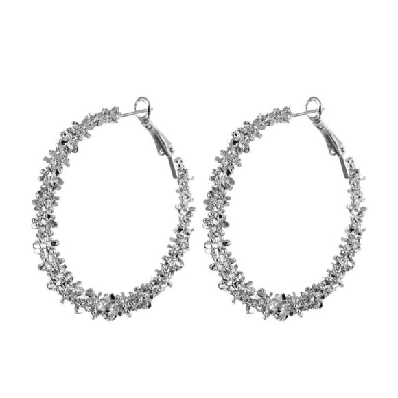 🎁 Circle Round Silver Gold Color Hoop Earrings for Women, HA4650 - Picture 1 of 2